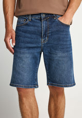Pantaloni scurți din denim, conici, slim, pentru bărbați