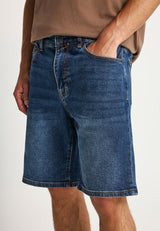 Pantaloni scurți din denim, conici, slim, pentru bărbați