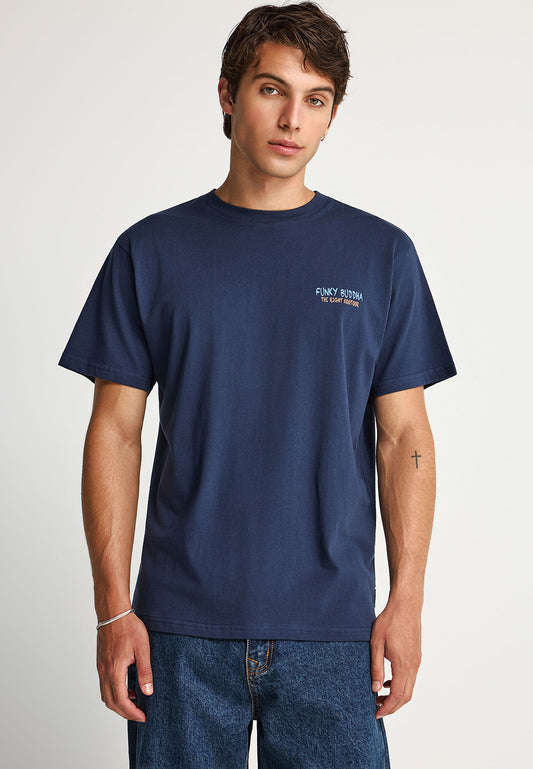 Tricou de bărbați din bumbac cu imprimeu pe spate