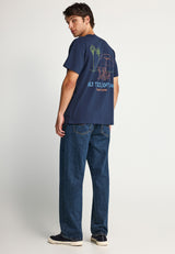 Men's cotton t-shirt with print on the back
