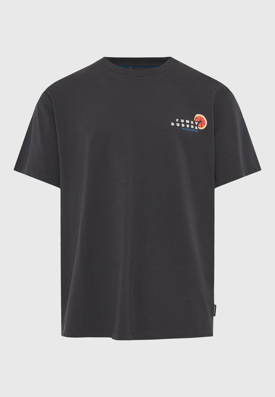 Tricou relaxat pentru bărbați cu imprimeu pe spate
