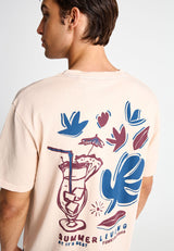 Tricou bărbătesc din bumbac cu imprimeu la spate
