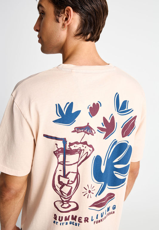 Men's cotton t-shirt with print on the back