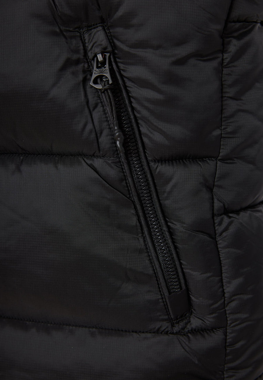 Men's quilted vest jacket with detachable hood