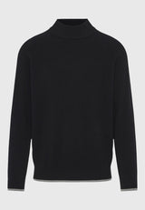 Pulover tricotat din bumbac cu guler fals pentru bărbați