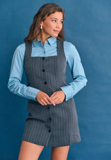 Rochie fără mâneci cu nasturi