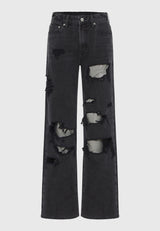 Modern loose fit jeans with destroyed effects