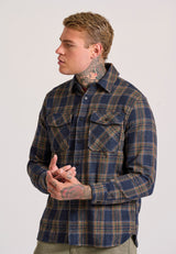 Cămașă overshirt din flanel cu carouri și buzunare