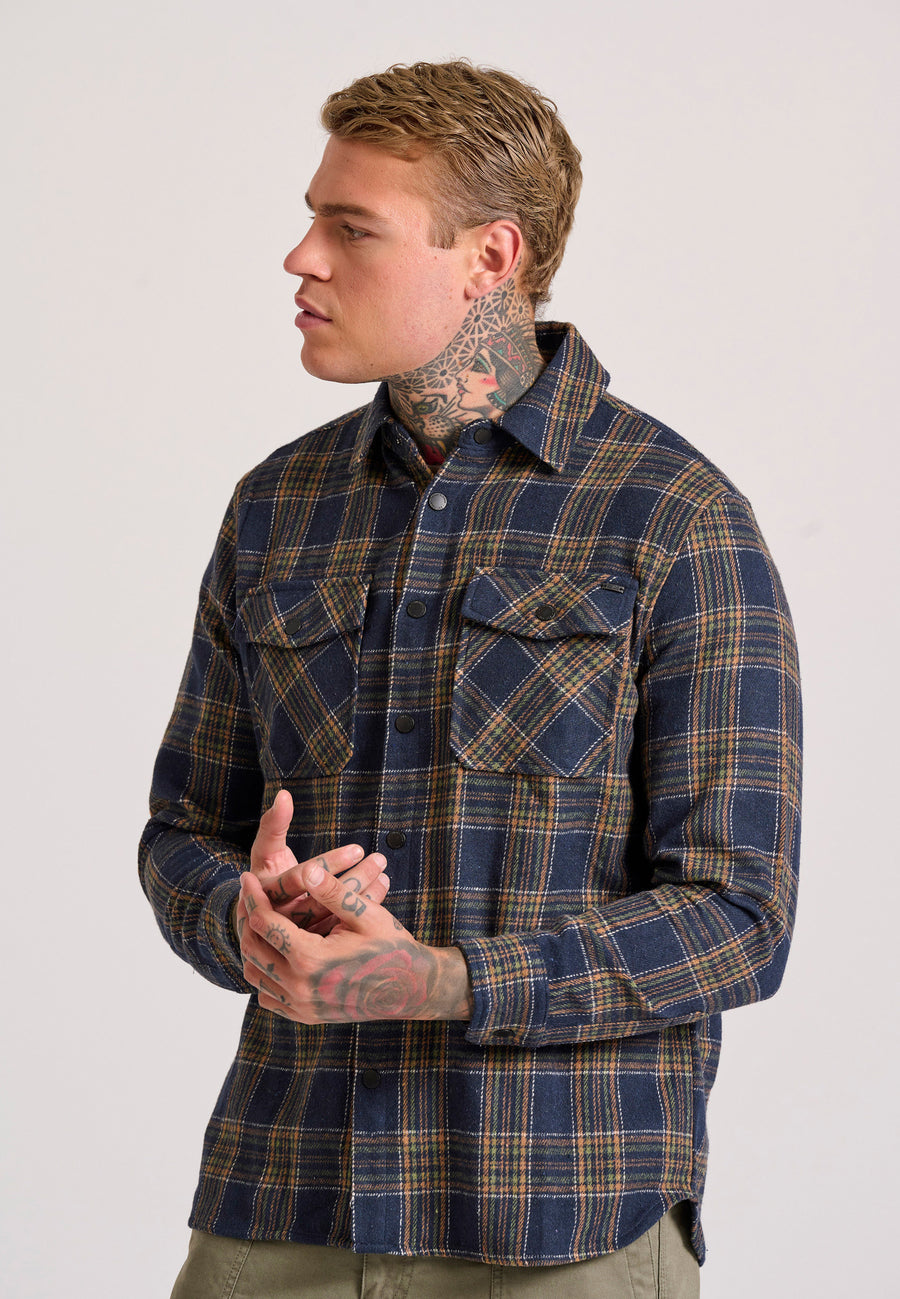 Cămașă overshirt din flanel cu carouri și buzunare