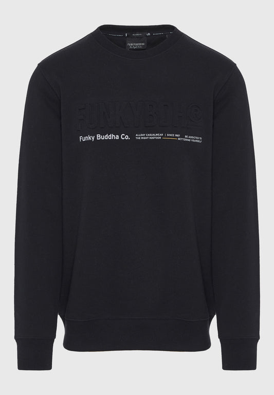 Hanorac bărbătesc cu guler rotund și logo imprimat