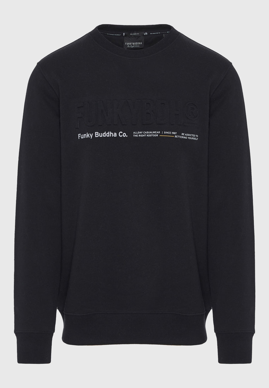 Hanorac bărbătesc cu guler rotund și logo imprimat