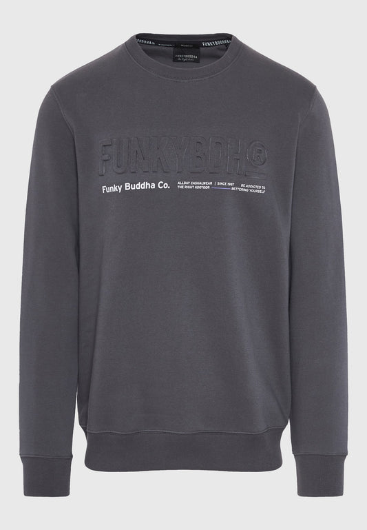 Hanorac bărbătesc cu guler rotund și logo imprimat