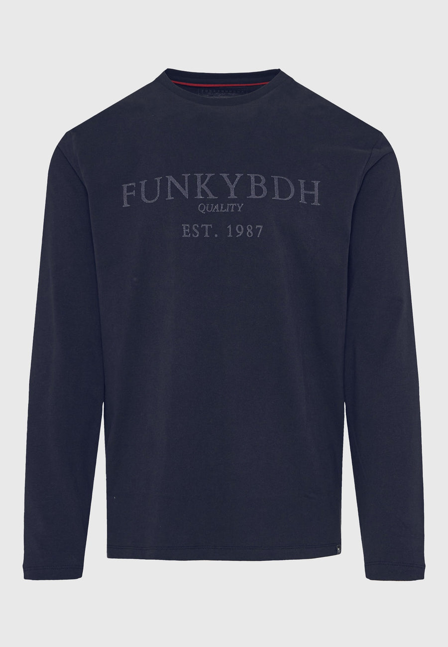 Long-Sleeve T-Shirt with Funky Buddha Chest Print