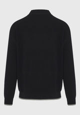 Pulover tricotat din bumbac cu guler fals pentru bărbați