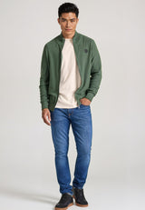 Men's knitted cardigan with rubber label