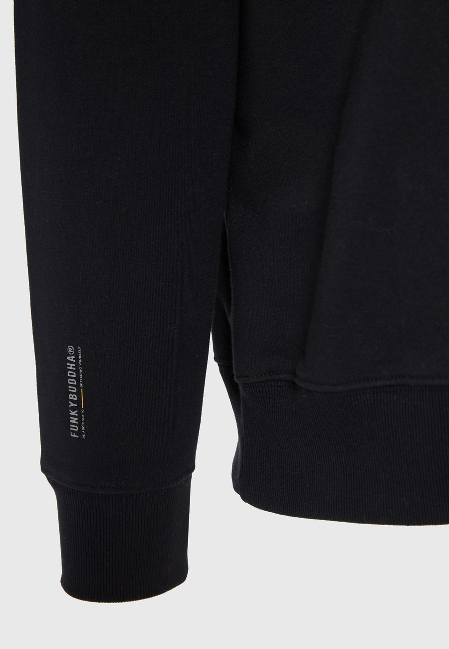 Hanorac bărbătesc cu guler rotund și logo imprimat