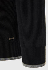 Pulover tricotat din bumbac cu guler fals pentru bărbați