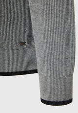 Pulover tricotat din bumbac cu guler fals pentru bărbați