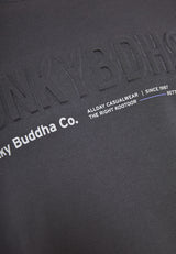 Hanorac bărbătesc cu guler rotund și logo imprimat