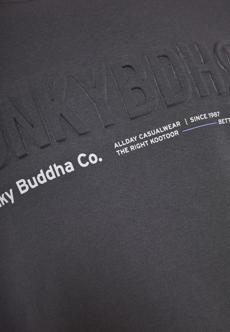 Hanorac bărbătesc cu guler rotund și logo imprimat