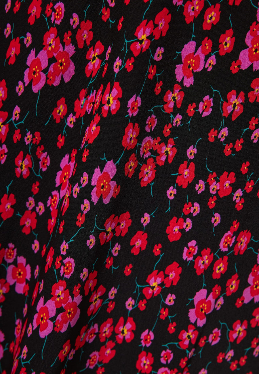 Rochie midi cu decolteu în V și imprimeu floral