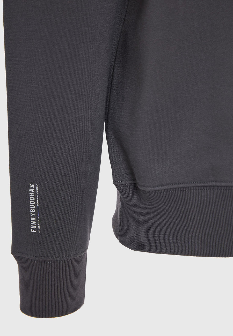 Hanorac bărbătesc cu guler rotund și logo imprimat