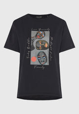Tricou cu imprimeu boho cu ramă