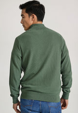 Men's knitted cardigan with rubber label