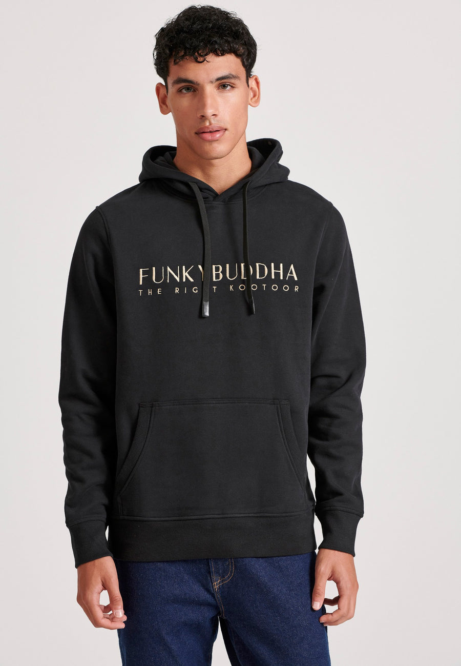 Hanorac cu broderie Funky Buddha pe piept