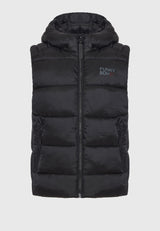 Men's quilted vest jacket with detachable hood