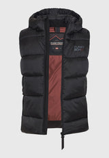 Men's quilted vest jacket with detachable hood