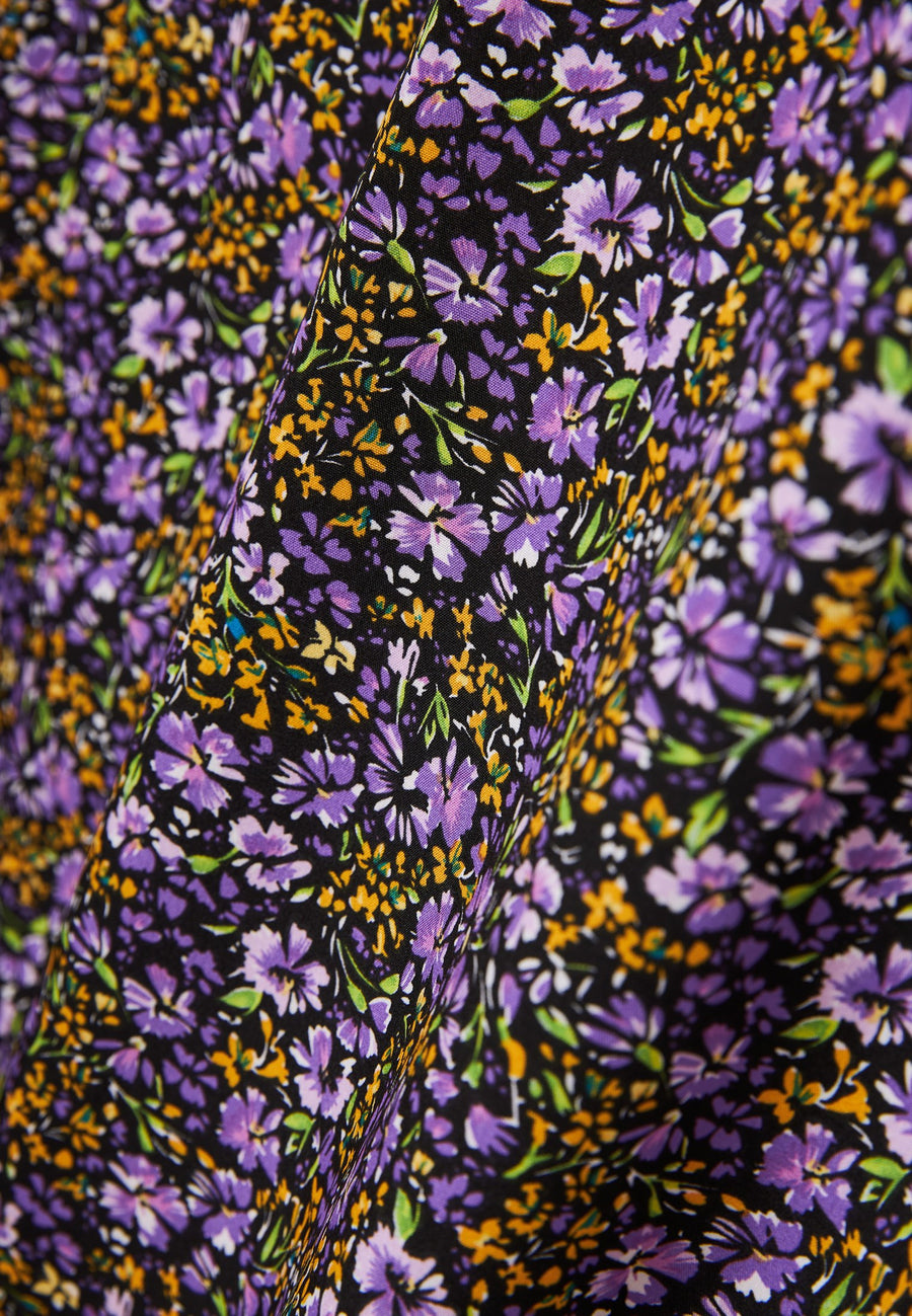 Fustă midi cu imprimeu floral în linie A