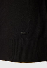 Men's knitted cardigan with rubber label