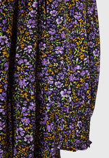 Rochie midi cu imprimeu floral și volane