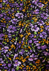 Rochie midi cu imprimeu floral și volane
