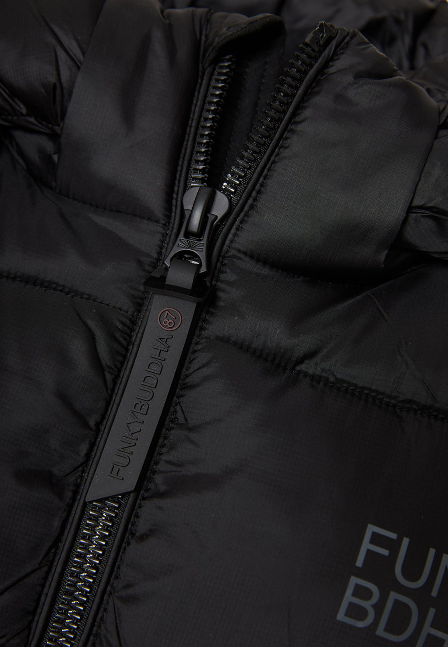 Men's quilted vest jacket with detachable hood